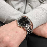 Emporio Armani Luigi Quartz Black Dial Silver Steel Strap Watch For Men - AR2499