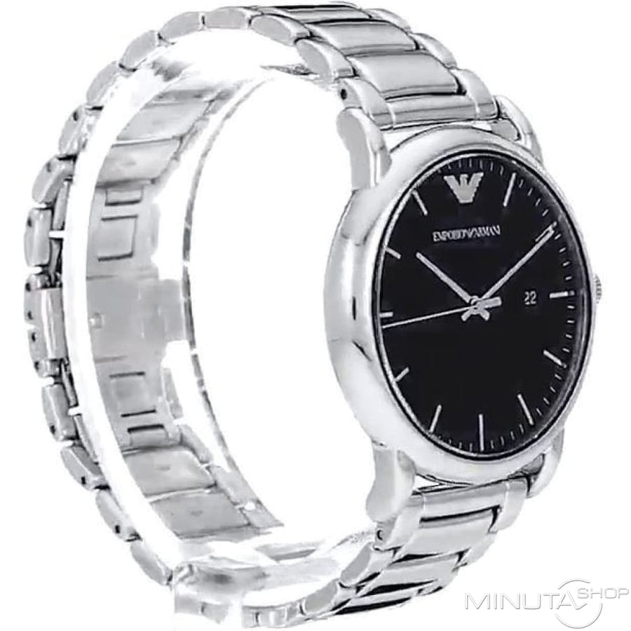 Emporio Armani Luigi Quartz Black Dial Silver Steel Strap Watch For Men - AR2499