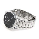 Emporio Armani Luigi Quartz Black Dial Silver Steel Strap Watch For Men - AR2499