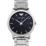 Emporio Armani Luigi Quartz Black Dial Silver Steel Strap Watch For Men - AR2499