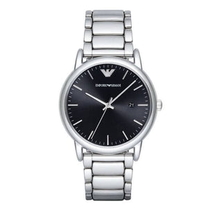 Emporio Armani Luigi Quartz Black Dial Silver Steel Strap Watch For Men - AR2499