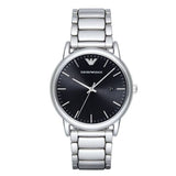 Emporio Armani Luigi Quartz Black Dial Silver Steel Strap Watch For Men - AR2499