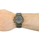 Emporio Armani Luigi Quartz Chronograph Black Dial Green Mesh Bracelet Watch For Men - AR11115