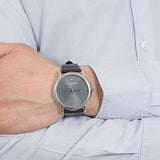 Emporio Armani Luigi Quartz Gray Dial Brown Leather Strap Watch For Men - AR1996
