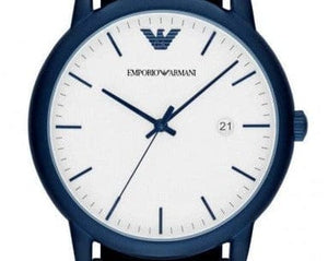Emporio Armani Luigi Quartz White Dial Blue Mesh Bracelet Watch For Men - AR11025