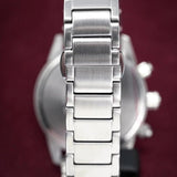 Emporio Armani Mario Chronograph Blue Dial Silver Steel Strap Watch For Men - AR11306