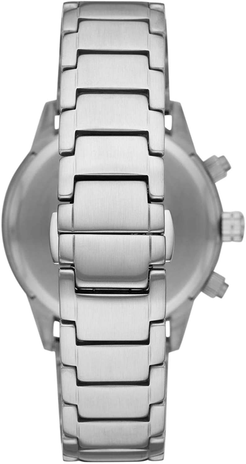 Emporio Armani Mario Chronograph Blue Dial Silver Steel Strap Watch For Men - AR11306