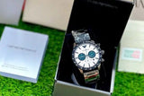 Emporio Armani Mario Chronograph White Dial Black Steel Strap Watch For Men - AR11471