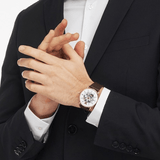 Emporio Armani Meccanico Automatic White Dial Brown Leather Strap Watch For Men - AR60027
