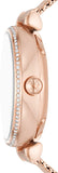 Emporio Armani Meccanico Automatic White Dial Rose Gold Mesh Strap Watch For Women - AR60063