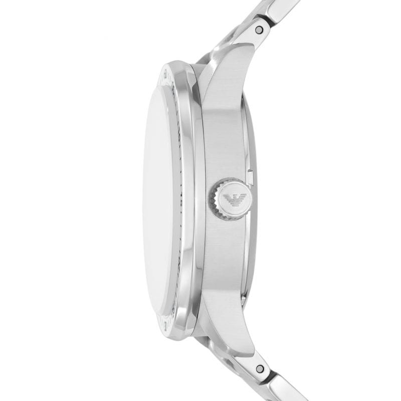 Emporio Armani Meccanico Chronograph Automatic Green Dial Silver Steel Strap Watch For Men - AR60053