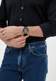 Emporio Armani Meccanico Skeleton Automatic Black Dial Black Leather Strap Watch for Men - AR60038