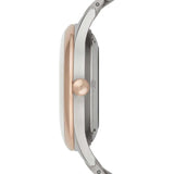 Emporio Armani Meccanico White Dial Two Tone Steel Strap Watch For Men - AR1921