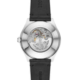 Emporio Armani Meccanico White Skeleton Dial Black Leather Strap Watch For Men - AR60003