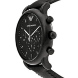 Emporio Armani Luigi Chronohraph Black Dial Black Leather Strap Watch For Men - AR1970