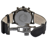 Emporio Armani Classic Grey Dial Grey Leather Strap Watch For Men - AR0388