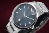 Emporio Armani Renato Quartz Blue Dial Silver Steel Strap Watch For Men - AR11182