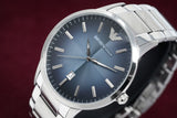 Emporio Armani Renato Blue Dial Silver Steel Strap Watch For Men - AR2472