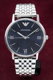 Emporio Armani Kappa Quartz Blue Dial Silver Steel Strap Watch For Men - AR80010