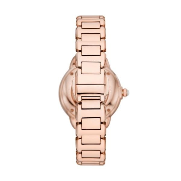 Emporio Armani Mia Meccanico Mother of Pearl Dial Rose Gold Steel Strap Watch for Women - AR60072