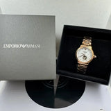 Emporio Armani Mia Meccanico Mother of Pearl Dial Rose Gold Steel Strap Watch for Women - AR60072