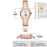 Emporio Armani Mia Meccanico Mother of Pearl Dial Rose Gold Steel Strap Watch for Women - AR60072