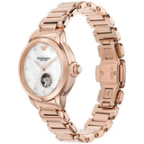 Emporio Armani Mia Meccanico Mother of Pearl Dial Rose Gold Steel Strap Watch for Women - AR60072