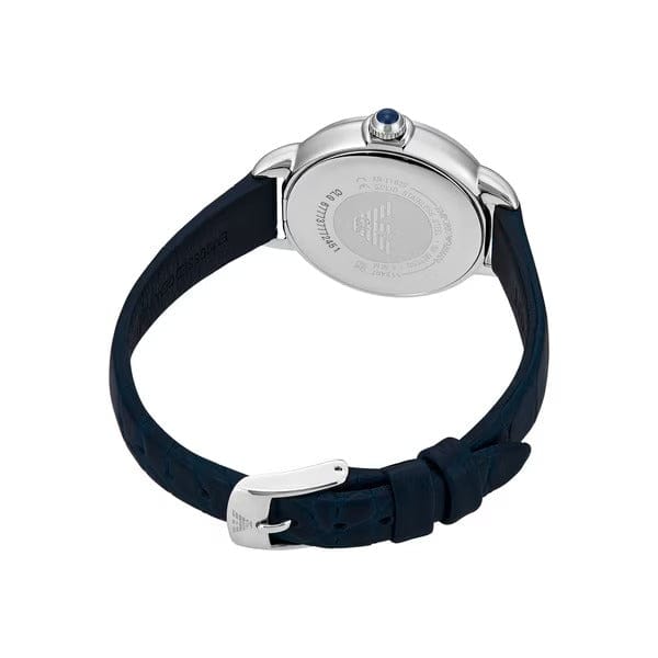 Emporio Armani Mia Moonphase Blue Dial Blue Leather Strap Watch for Women - AR11629
