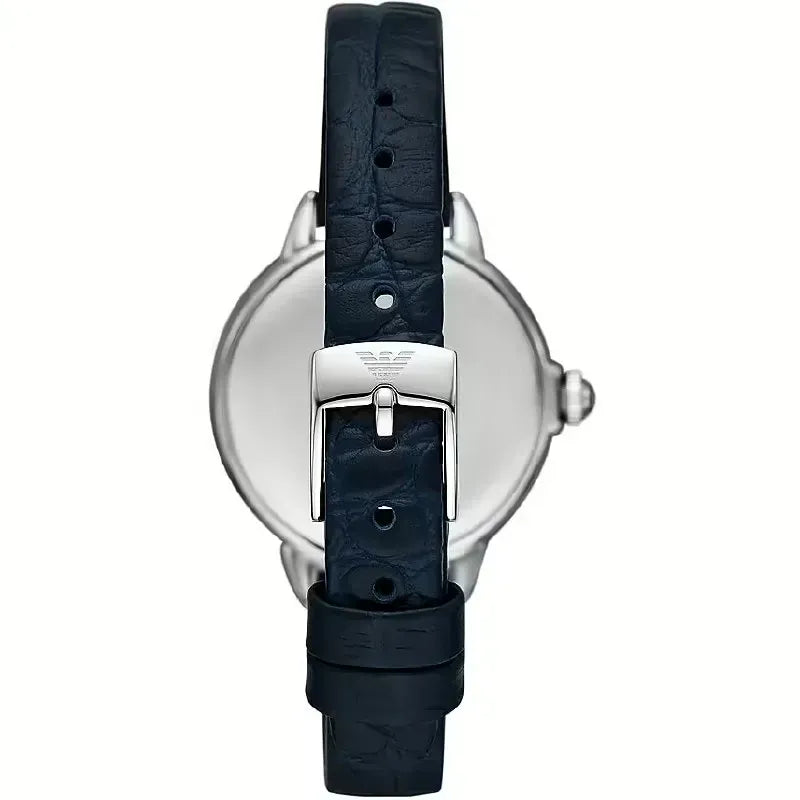 Emporio Armani Mia Moonphase Blue Dial Blue Leather Strap Watch for Women - AR11629