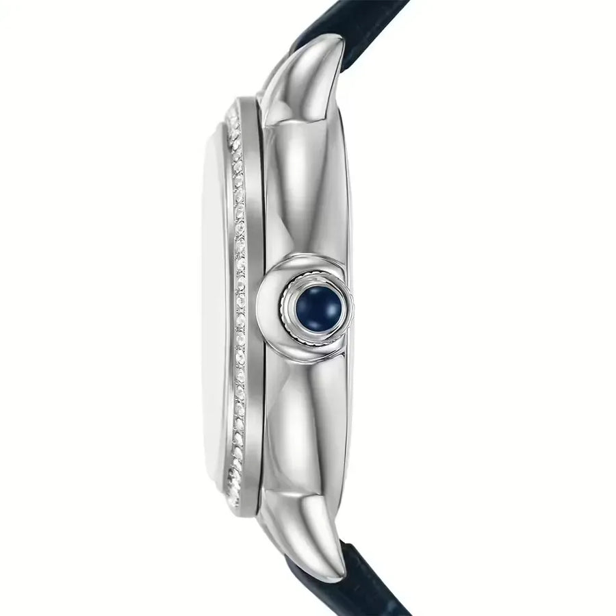 Emporio Armani Mia Moonphase Blue Dial Blue Leather Strap Watch for Women - AR11629