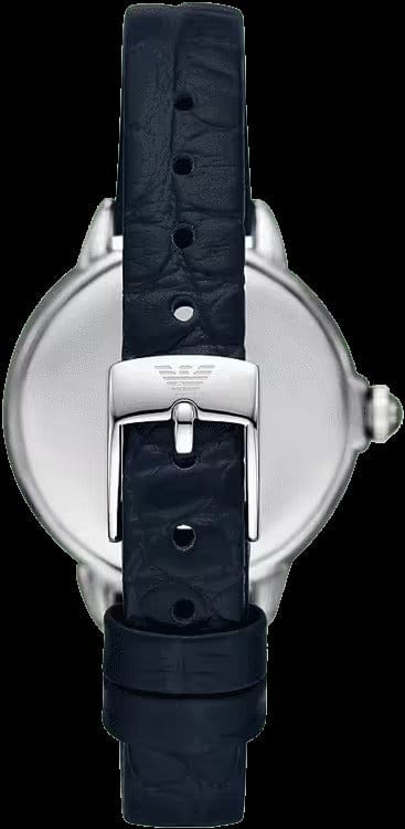 Emporio Armani Mia Moonphase Blue Dial Blue Leather Strap Watch for Women - AR11629