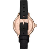 Emporio Armani Mia Mother of Pearl Dial Black Leather Strap Watch for Women - AR11598