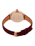 Emporio Armani Mia Mother of Pearl Dial Red Leather Strap Watch for Women - AR11646
