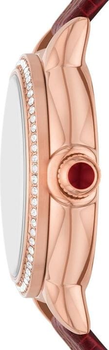 Emporio Armani Mia Mother of Pearl Dial Red Leather Strap Watch for Women - AR11646