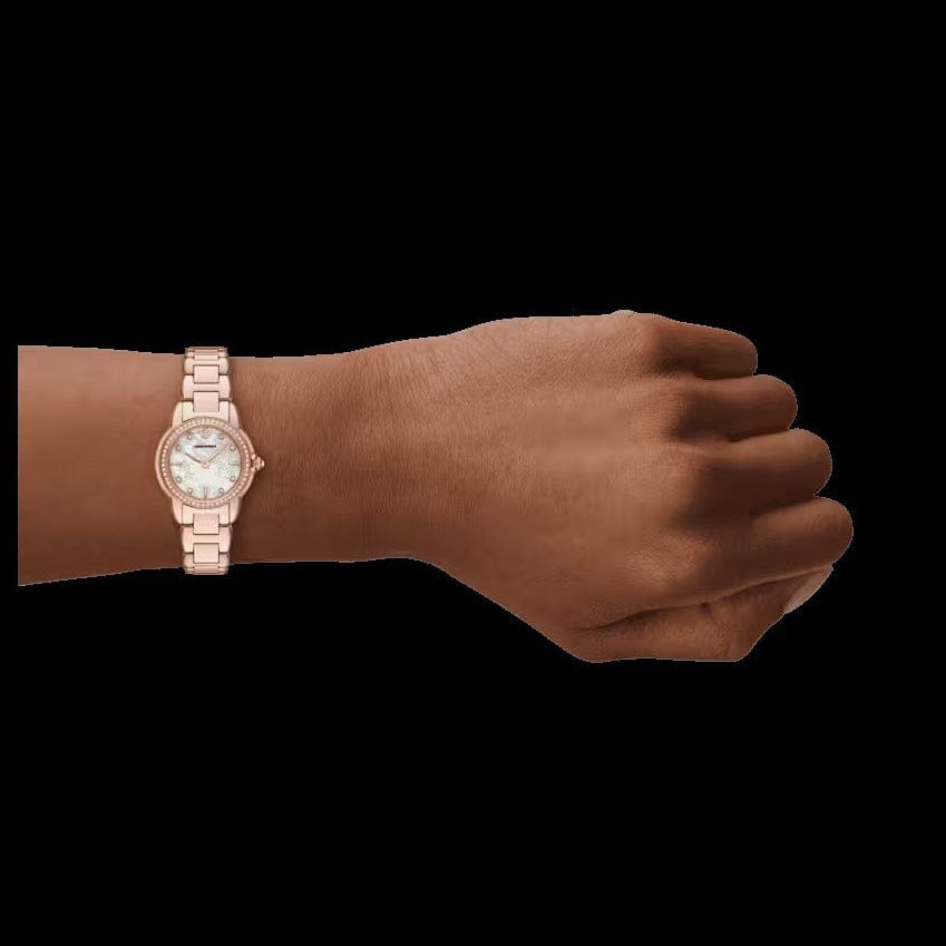 Emporio Armani Mia Mother of Pearl Dial Rose Gold Steel Strap Watch for Women - AR11671