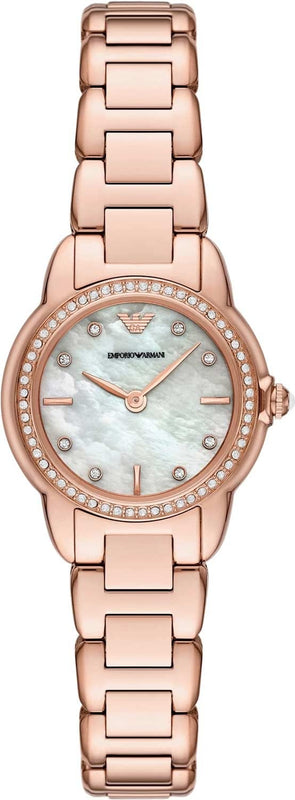 Emporio Armani Mia Mother of Pearl Dial Rose Gold Steel Strap Watch for Women - AR11671