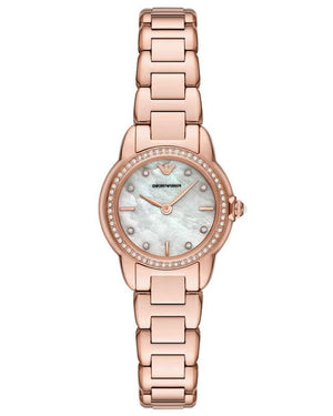 Emporio Armani Mia Mother of Pearl Dial Rose Gold Steel Strap Watch for Women - AR11671