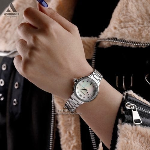 Emporio Armani Mia Mother of Pearl Dial Silver Steel Strap Watch for Women - AR11596