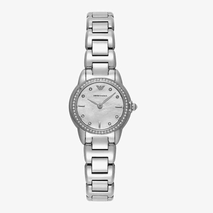Emporio Armani Mia Mother of Pearl Dial Silver Steel Strap Watch for Women - AR11669