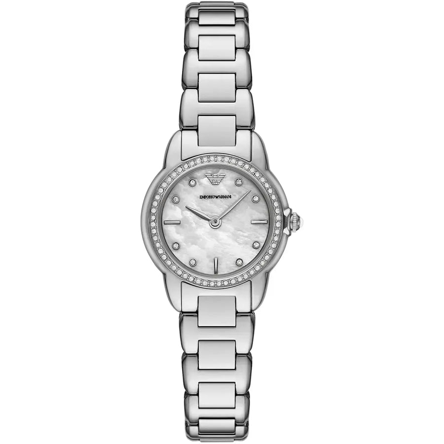 Emporio Armani Mia Mother of Pearl Dial Silver Steel Strap Watch for Women - AR11669