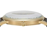 Emporio Armani Minimalist Green Dial Black Leather Strap Watch for Men - AR11601