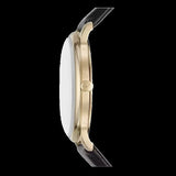 Emporio Armani Minimalist Green Dial Black Leather Strap Watch for Men - AR11601