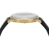 Emporio Armani Minimalist Green Dial Black Leather Strap Watch for Men - AR11601