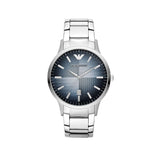 Emporio Armani Renato Quartz Blue Dial Silver Steel Strap Watch For Men - AR11182