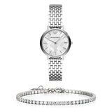 Emporio Armani Mother of Pearl Dial Silver Steel Strap Watch For Women - AR11112