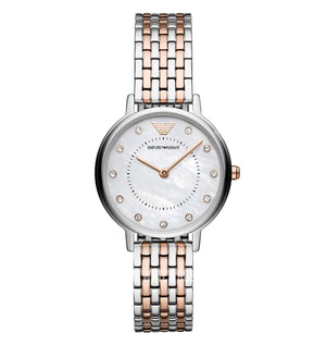 Emporio Armani Mother of Pearl Dial Two Tone Stainless Steel Watch For Women - AR11094