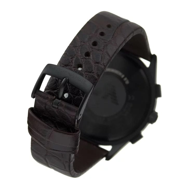 Emporio Armani Paolo Chronograph Black Dial Brown Leather Strap Watch For Men - AR11549