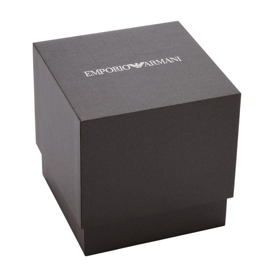 Emporio Armani Paolo Chronograph Black Dial Silver Steel Strap Watch For Men - AR11602