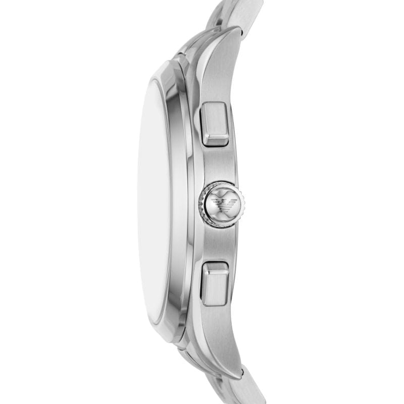 Emporio Armani Paolo Chronograph Green Dial Silver Steel Strap Watch For Men - AR11529