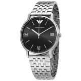 Emporio Armani Kappa Black Dial Silver Steel Strap Watch For Men - AR11152